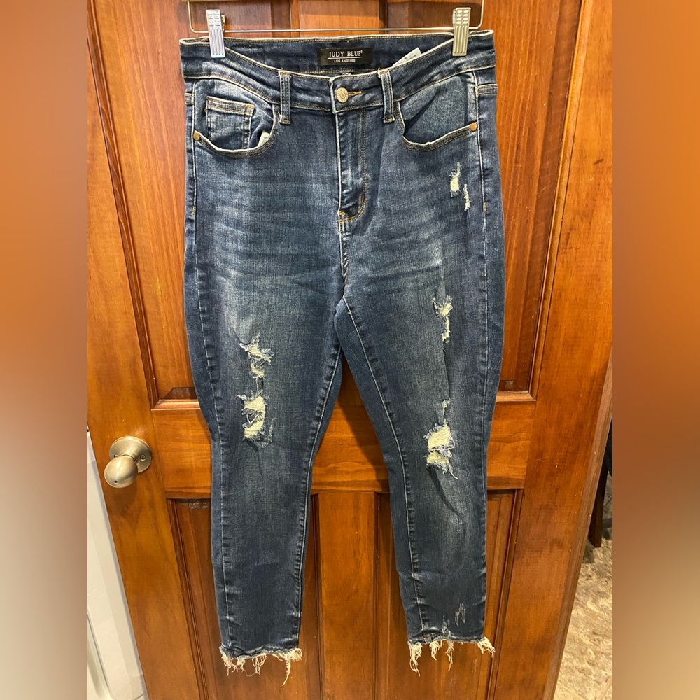 Distressed Blue Jeans